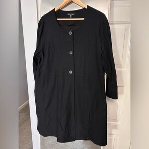 EILEEN FISHER Round Neck 3/4 Sleeve Lightweight Jacket